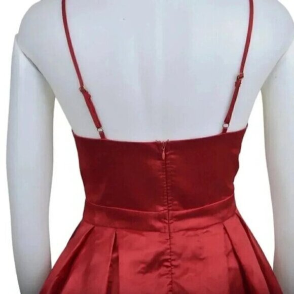 Maniju Red Satin Mini Dress Formal Prom Homecoming Graduation Size Small - Picture 5 of 10